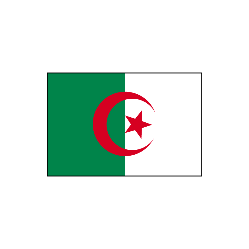 Drapeau Vert Et Blanc Avec Lune Drapeau Algérie - Drapazur